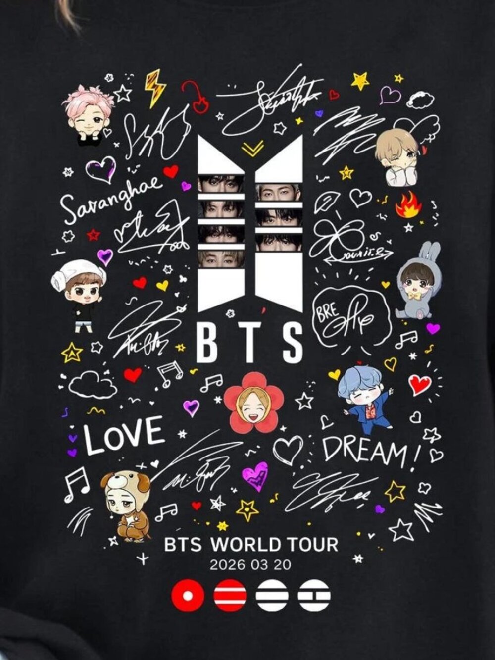 BTS World Tour 2026 Concert Shirt, Bangtan Kpop Army T Shirt 249 - Picture 2 of 4